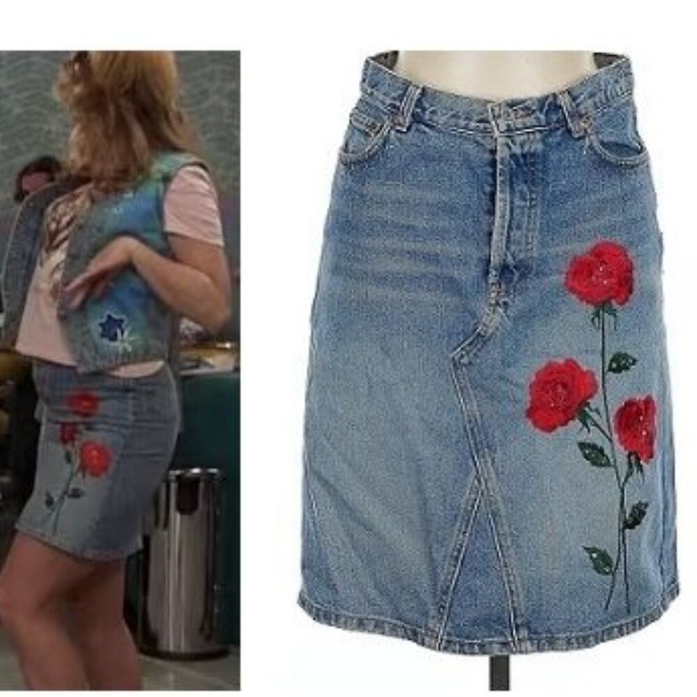 ASO JENNIFER COOLIDGE LEGALLY BLONDE Denim Skirt 28" Waist Y2K VINTAGE RARE